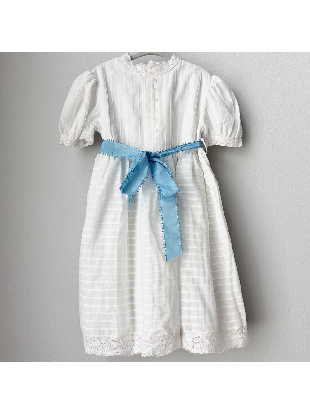 Vintage 1980s Christian Dior Jeunesse Dress Girl Sz 6X Lace Details Made In USA